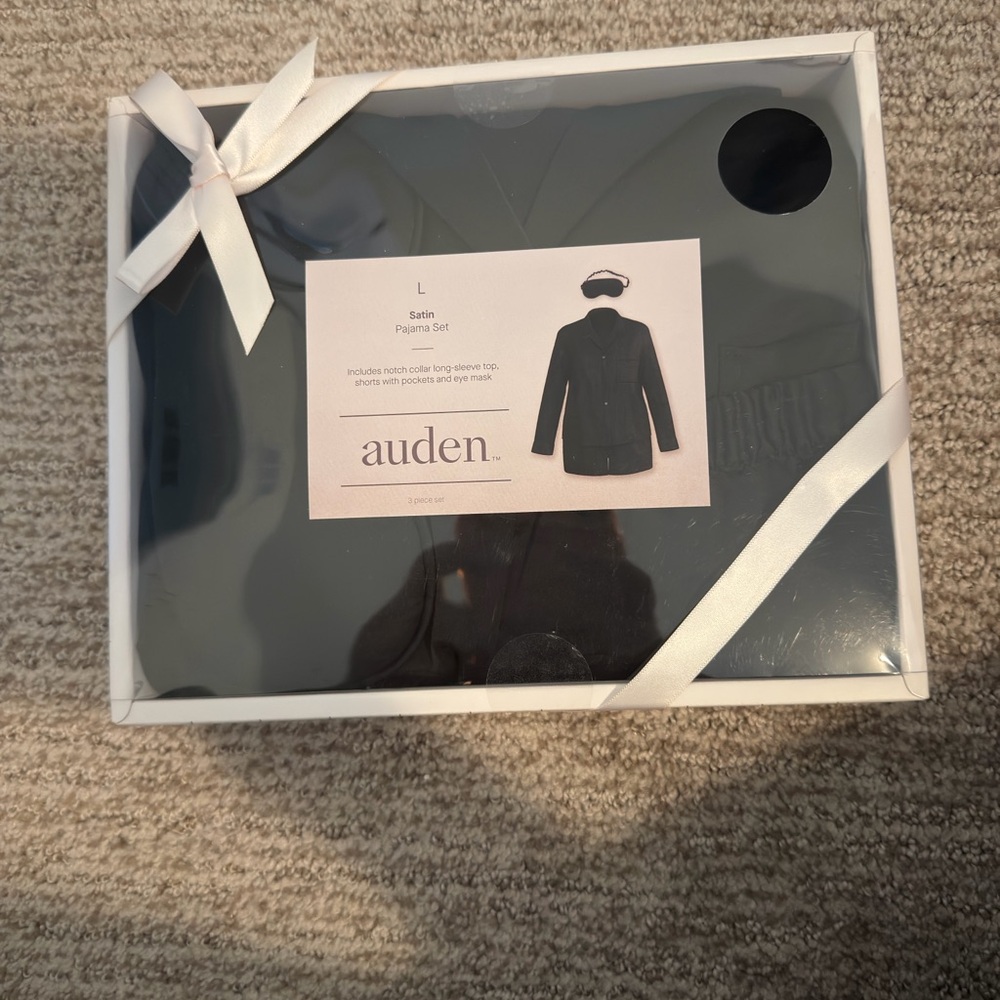 Auden Satin Pajama Set | Size L | 3-Piece Set | NWT in Box